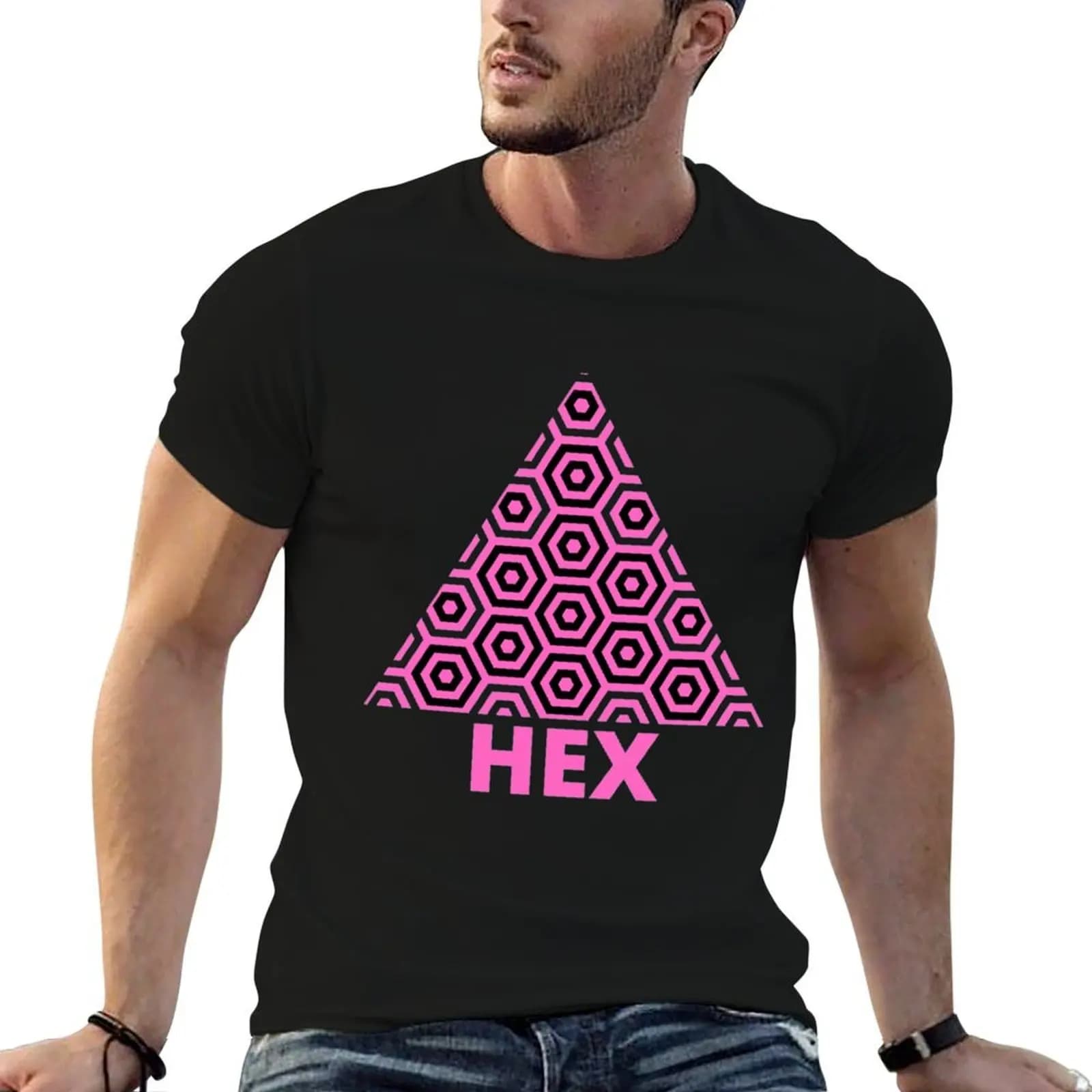 HEX CRYPTO Classic T-Shirt blue archive oversizeds T-shirts for men cotton