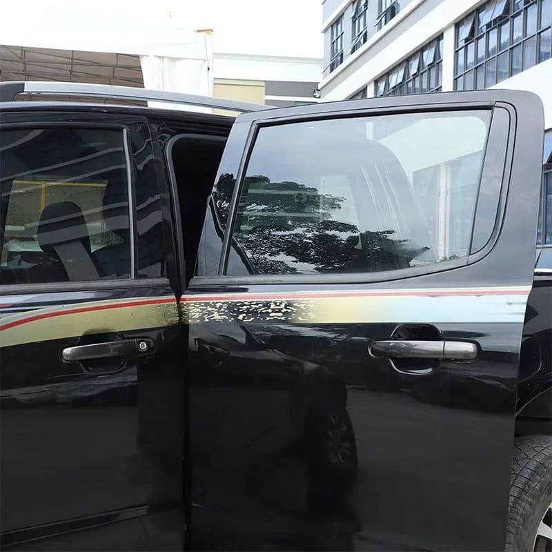 For Ford Ranger Wildtrak T7 T8 2015-2021 PC Bright Black Car Window Center Pillar Trim Stickers Car Accessories