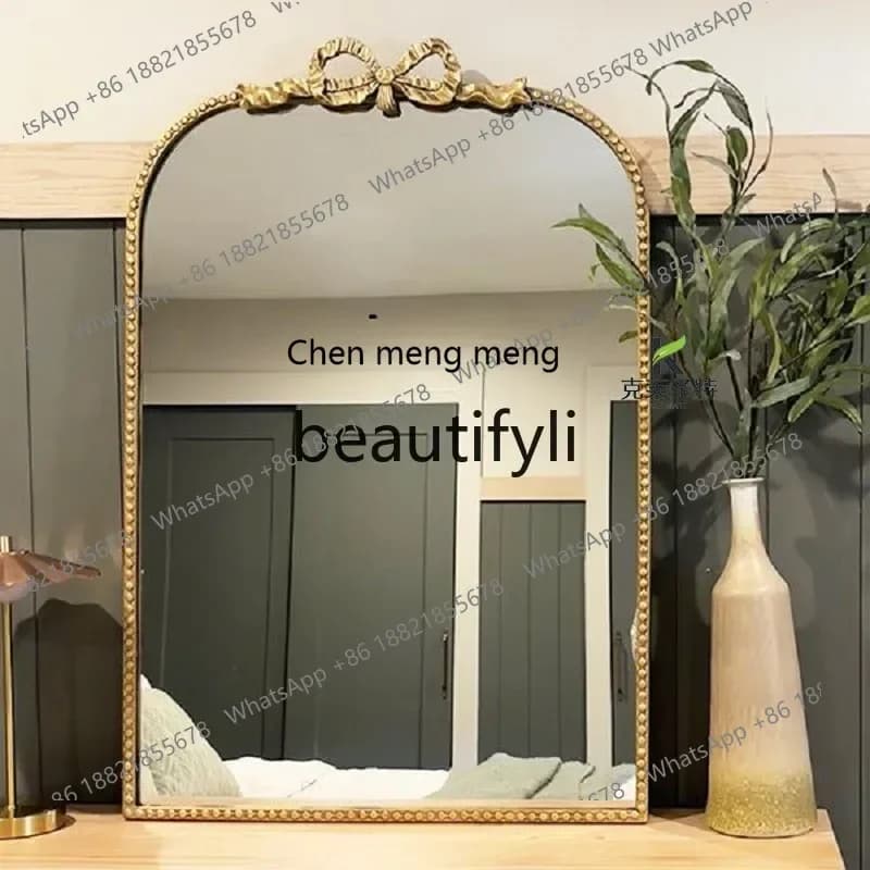 French retro makeup mirror home living room bedroom porch fireplace decorative mirror American vanity mirror CQY