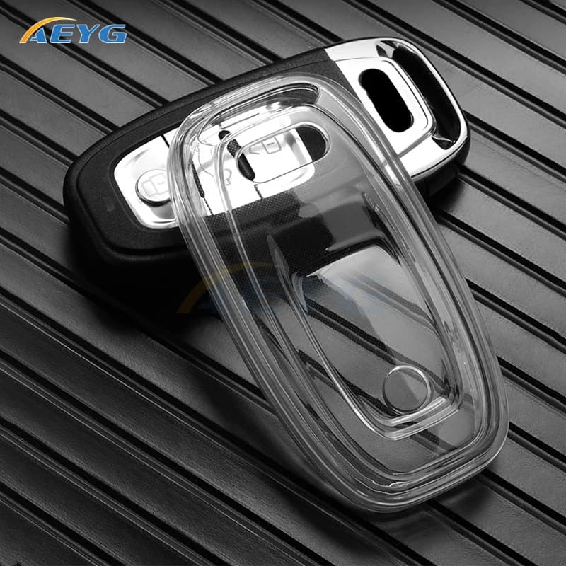 TPU Car Remote Key Case Cover For Audi A1 A3 A4 A5 A6 A7 A8 Quattro Q3 Q5 Q7 2009 - 2014 Key Chain Accessories