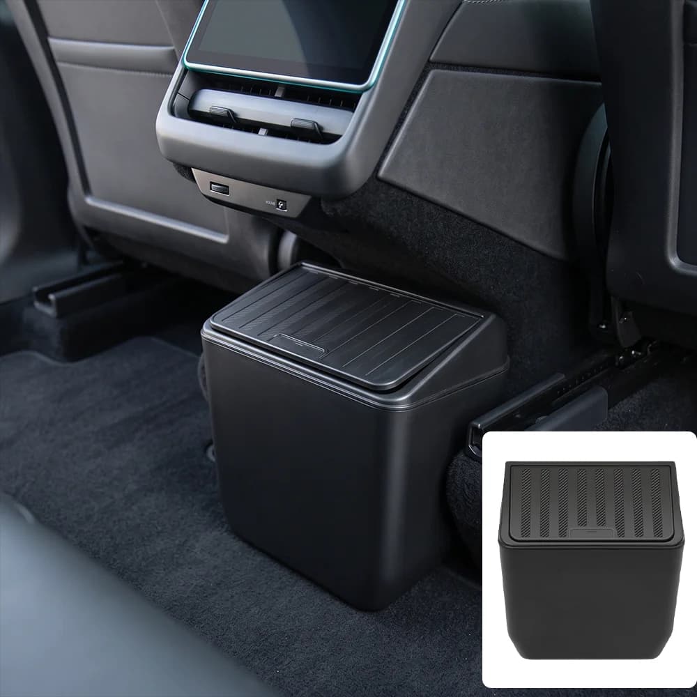 Rear Seat Storage Box For Tesla Model Y Juniper 2025 Organizer Center Console Backseat Trash Can Garbage Box Under Seat Tray