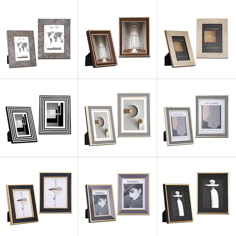 Modern Nordic Luxury Solid Wood Picture Frame - 6 Inch, 7 Inch, 10 Inch Photo Frame Decorative Tabletop Display Home Decor