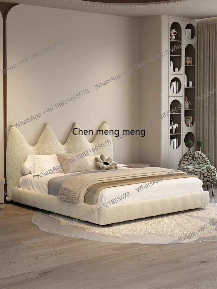 Light luxury French princess bed fabric soft bag double bed master bedroom creative bed cream