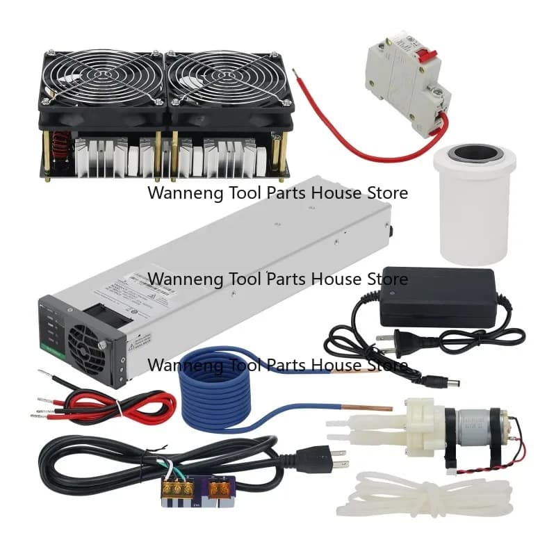 2500W Main Unit+Coil+Fan Power Supply+Crucible+Water Pump+DC48V Power Supply  Induction Heater