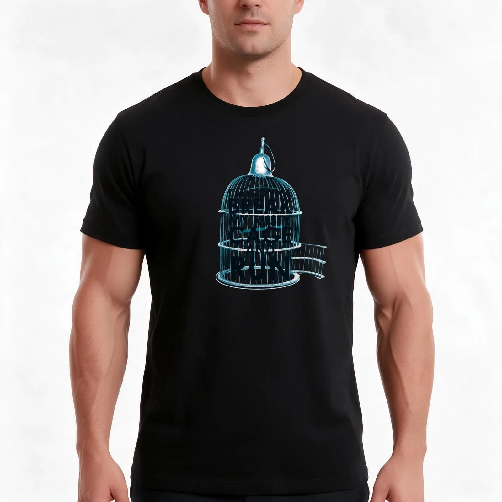 Rusty Cage T-Shirt, Summer Casual Cotton Tee, Oversized Streetwear Tops, Vintage Graphic Print, Loose Fit Short Sleeve