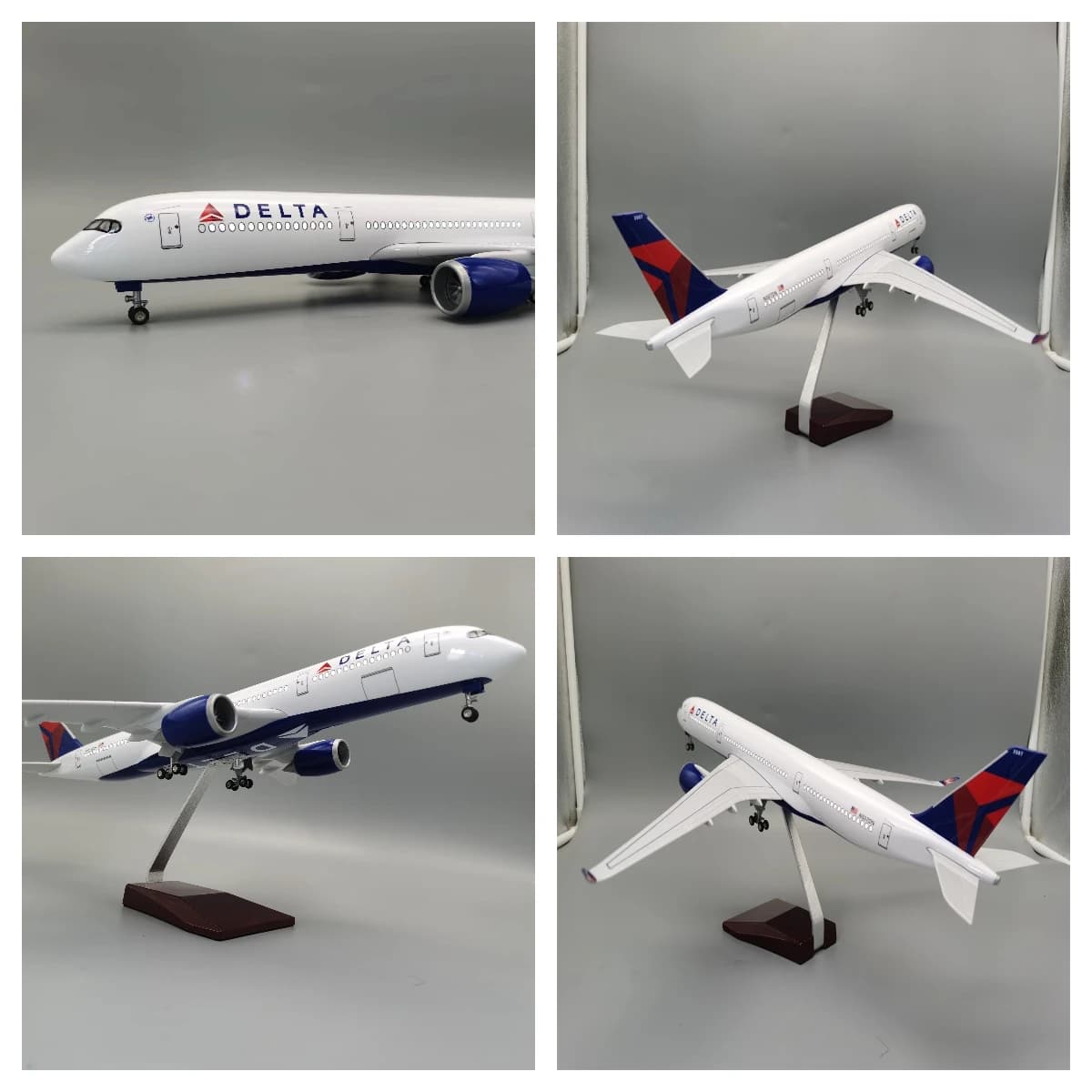 A350 Delta Airline Model 1/142 Scale 47CM Airplane with Wheel Landing Gear Miniature Plane for Collectible Souvenir Gifts