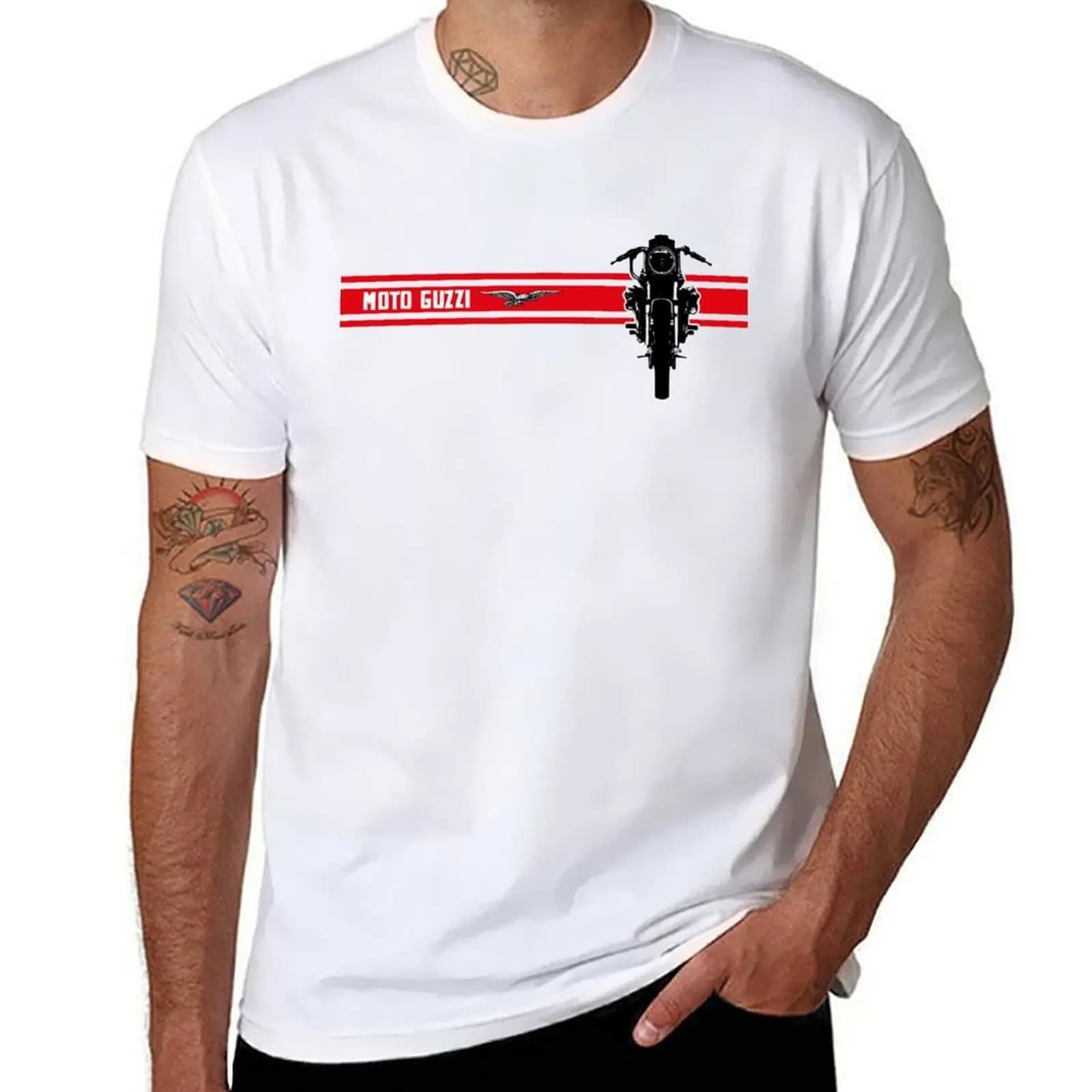 Guzzi classic V7 T-Shirt t shirt man plain man t shirt cotton high quality T-Shirt