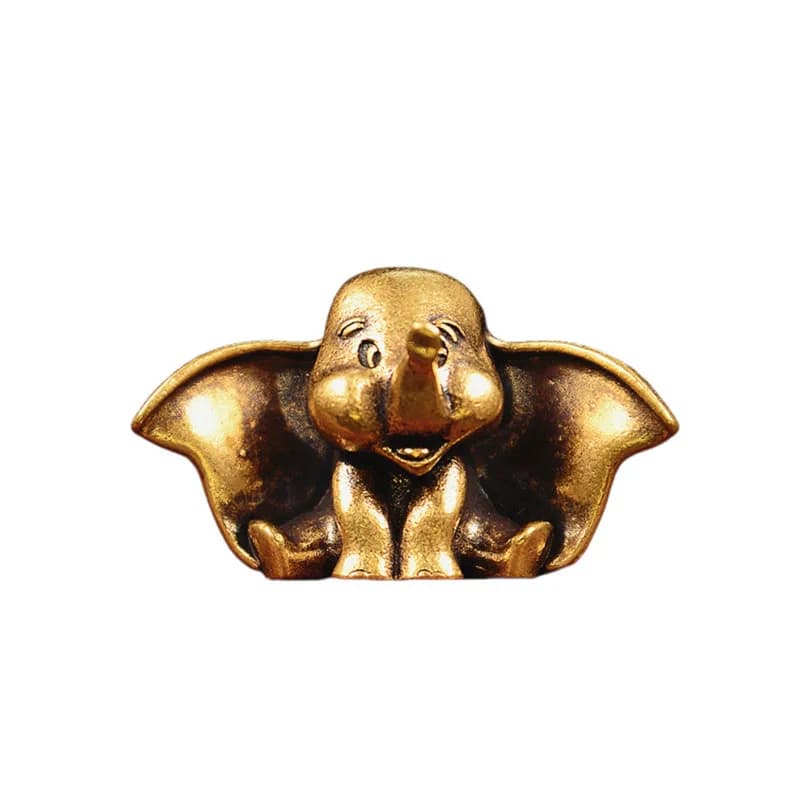 Big Ear Elephant Figurines Brass Elephant Animal Statue Vintage Miniatures Ornament Desktop Home Decor Crafts Gift