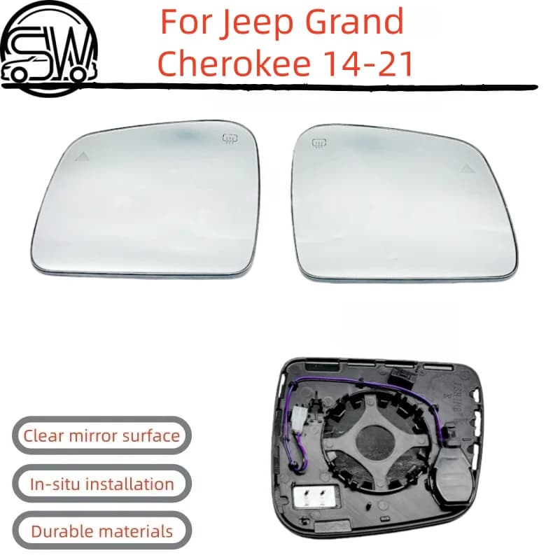 For Jeep Grand Cherokee 14-21 reverse mirror, Dodge Durango rear view mirror, reflective mirror glass with blind spot.
