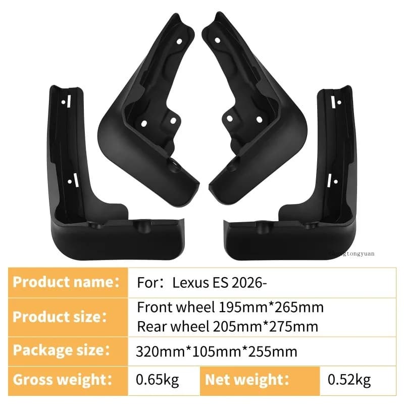 Auto Mudguards Fenders Black ABS Exterior Car Accessories For Lexus ES 2026  Tire Protection Vehicle Decor Accessory