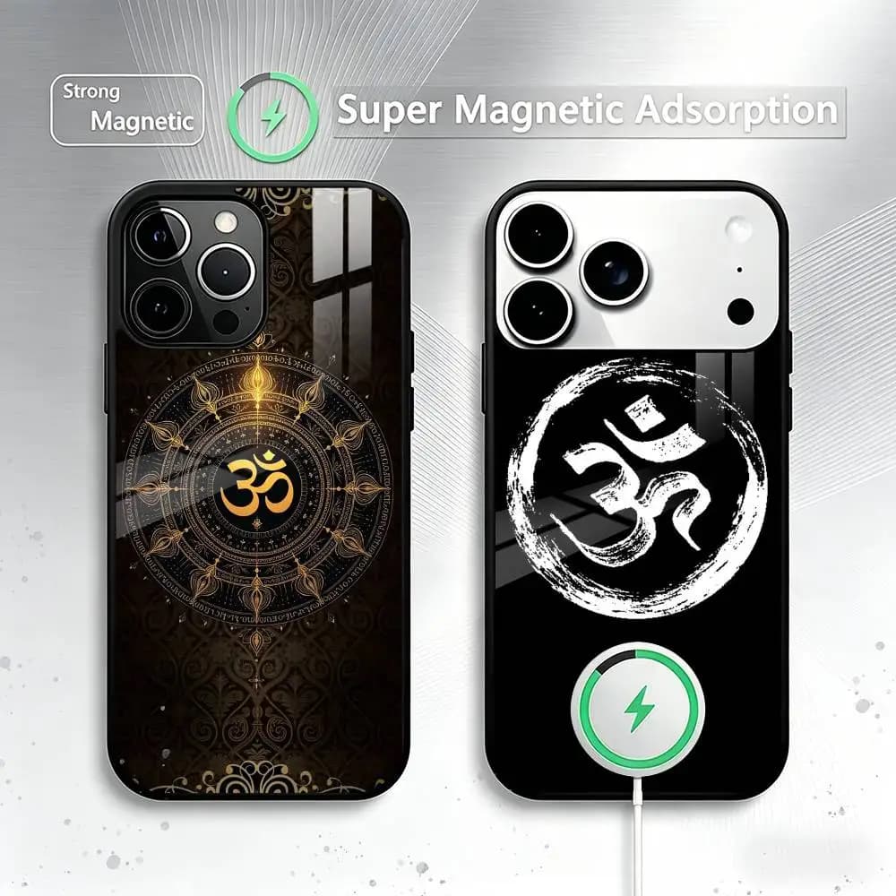 Y-Yoga Aum Om Mandala Elegants Phone Case For iPhone17,16,15,14,13,12,11 Plus,Pro Magnetic For Magsafe Wireless Charging