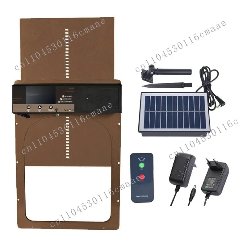 Intelligent automatic chicken coop door, remote control/anti-pinch/manual function solar charging chicken coop door pet door
