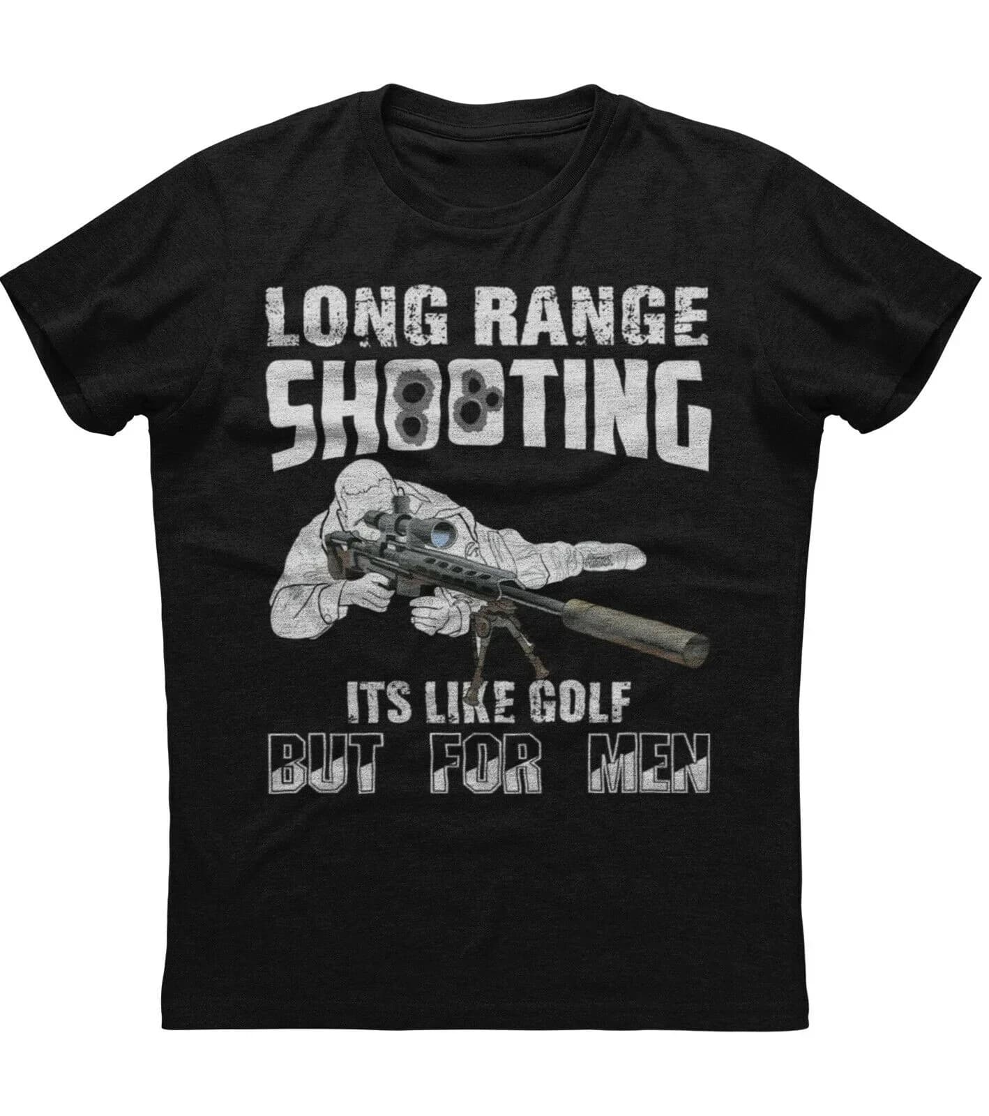 Long Range Shooting It's Like Golf Funny Sniper T-Shirt 100% Cotton O-Neck Summer Short Sleeve Casual Mens T-shirt Size S-3XL