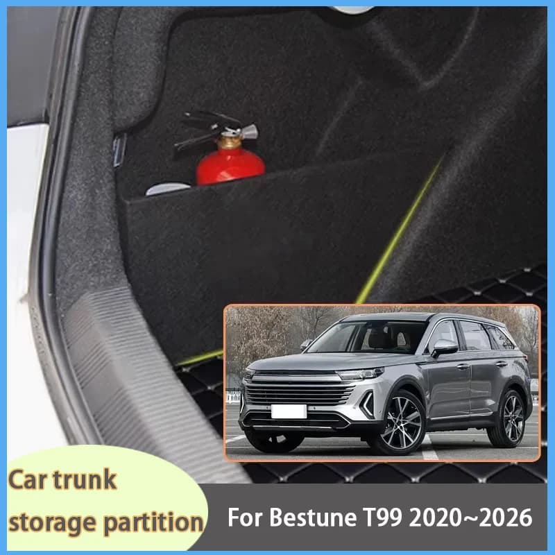 For Bestune T99 2020~2026 2025 Car Organizer Thickening Trunk Side Partition Trunk Interior Storage Box Parts