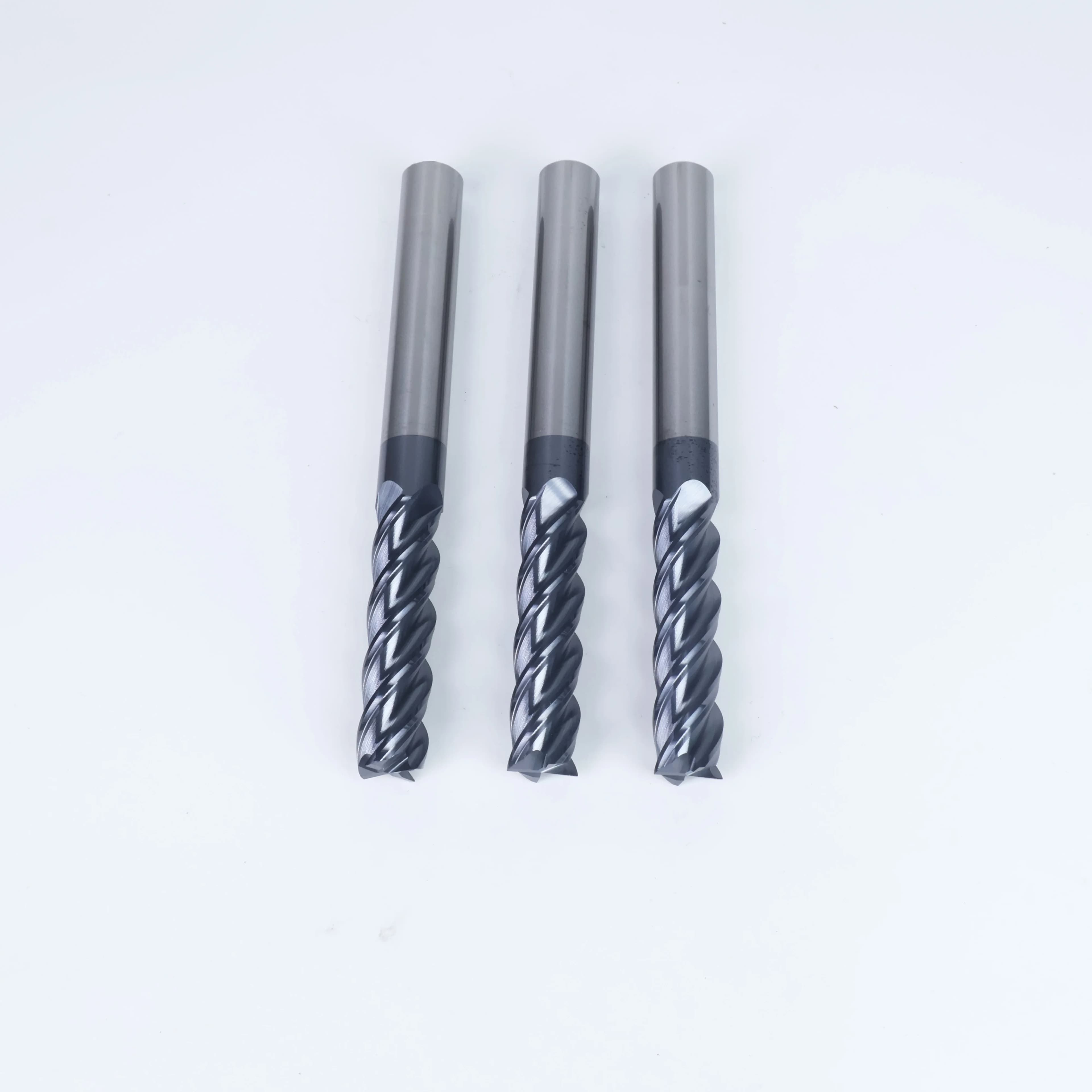 5pcs 65 Degree TiAlN Coated Flat End Mill - Tungsten Carbide for Stainless & Hardened Steel
