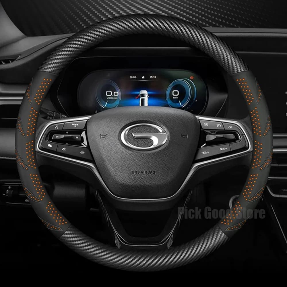 Leather Car Steering Wheel Cover For GAC Trumpchi GS3 GS8 S7 Empow M6 GS4 GS5 E8 E9 S9 2025 2026 Anti Slip Car Accessories