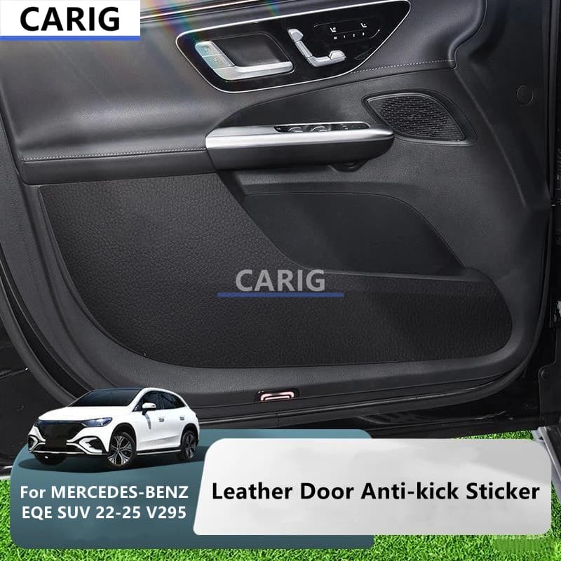 For MERCEDES-BENZ EQE SUV 22-25 V295 Leather Door Anti-kick Sticker Modified Car Interior Protection Accessories Refit