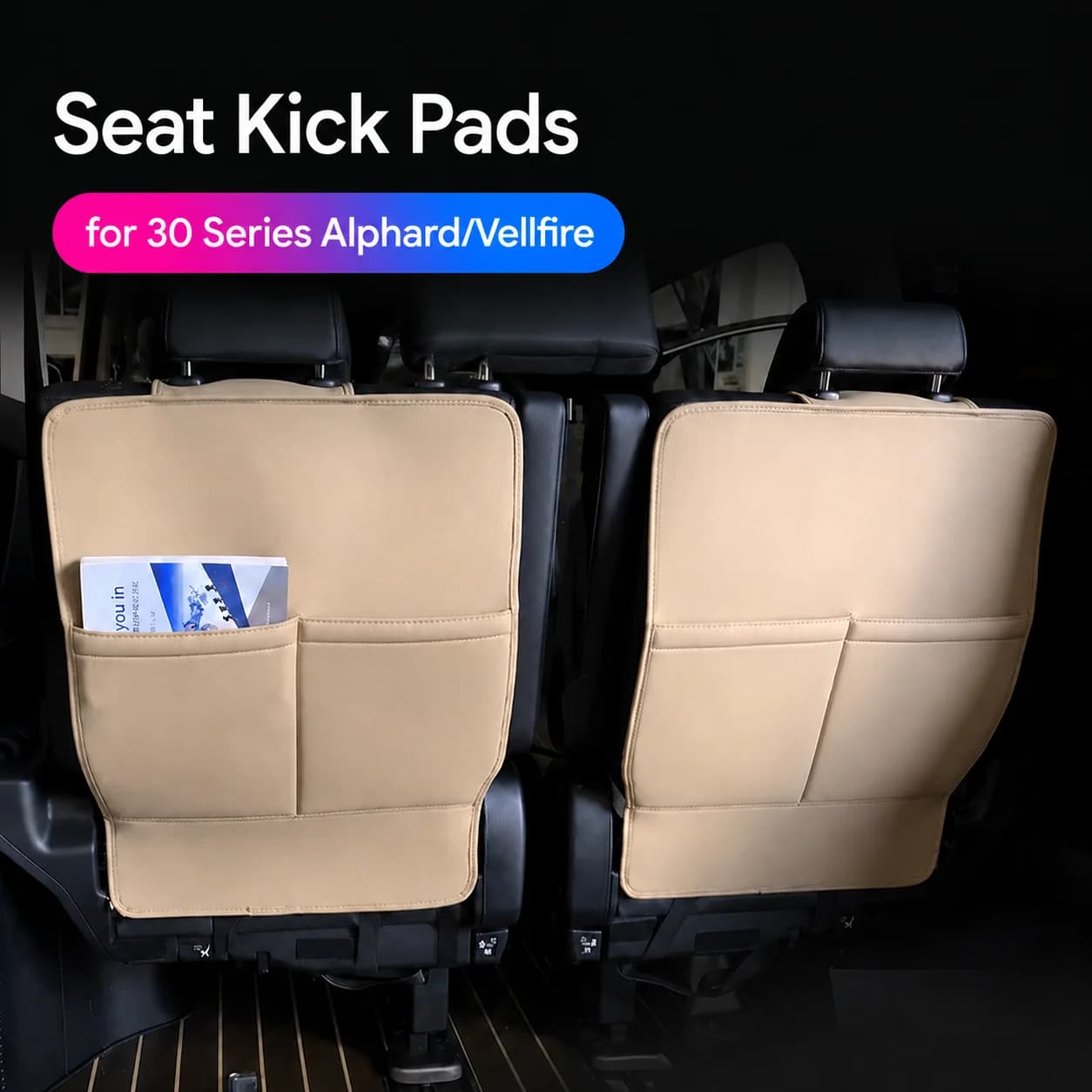 Car Seat Back Protector Kick Mats for Toyota Alphard Vellfire 30 Series 1st 2nd 3rd Row Anti Scratch Leather Covers Accessories