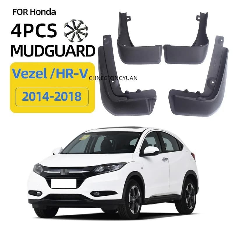 For HONDA HR-V HRV VEZEL 2014 - 2020 Set Mud Flaps Mudflaps Splash Guards Front Rear Mudguards Fender 2015 2016 2017 2018 2019