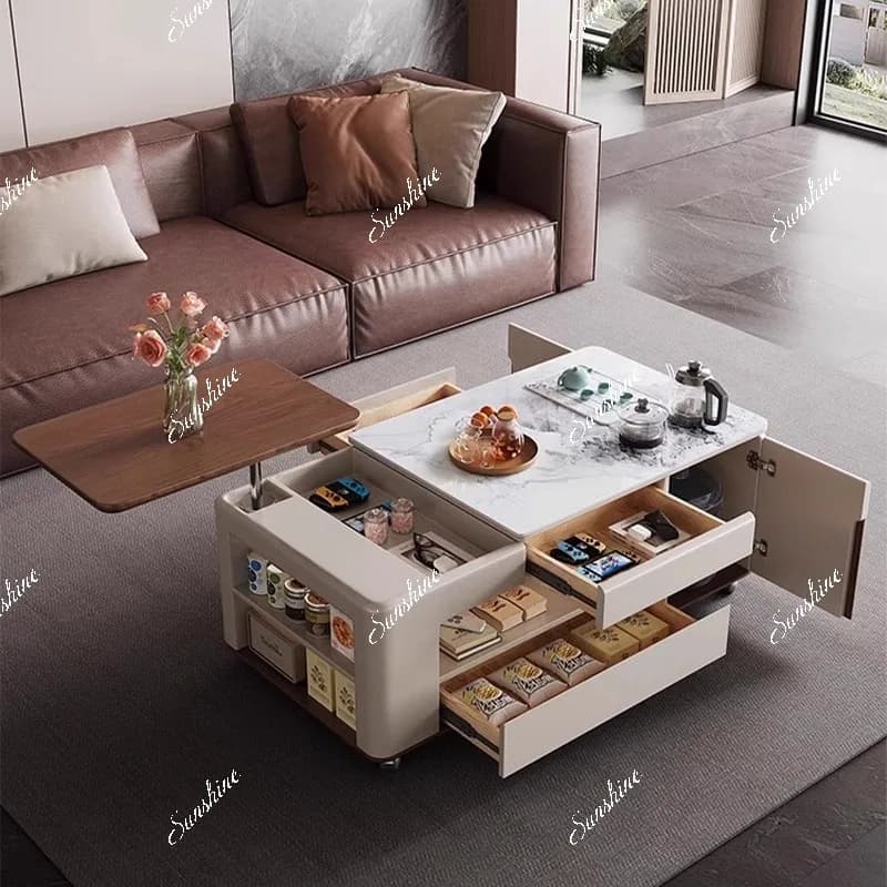 Modern simple medieval multi-functional lifting coffee table  FT