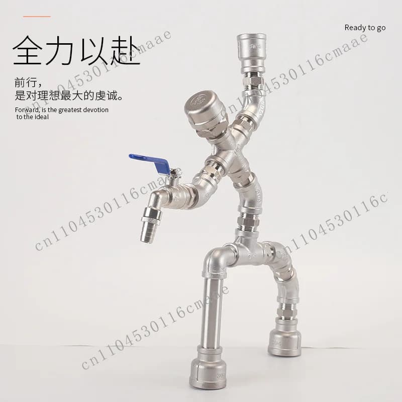 304 Stainless Steel 6-point Pair Wire Equal Diameter Reducer External Thread Direct Water Pipe Butt Robot Ornament