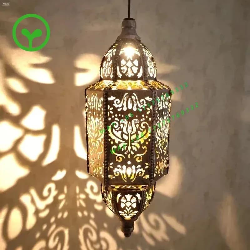 【2026】Moroccan LED Wrought Iron Garden Ornaments Hang Traditional-style Solar Lanterns To Celebrate Ramadan