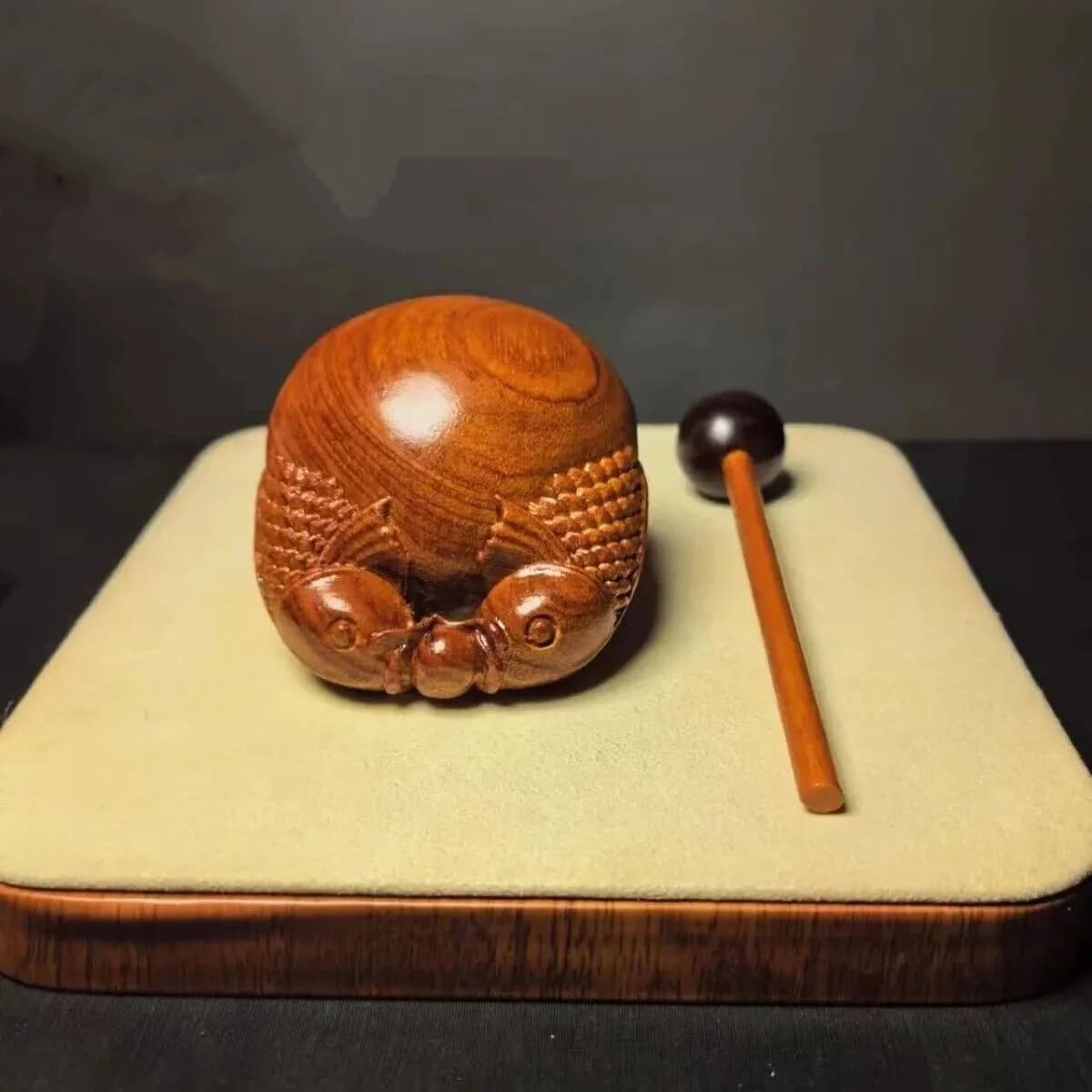 2.3" Buddhist Instrument Monk Wooden Fish Muyu Mokugyo Temple Block Zen Drum
