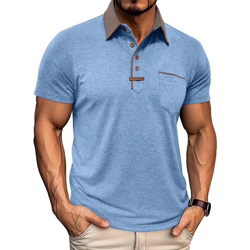 Man Polo Shirts Summer European and American Men's Short-sleeved Lapel T-shirt Men Color Matching Polo Shirt Tops men's shirts