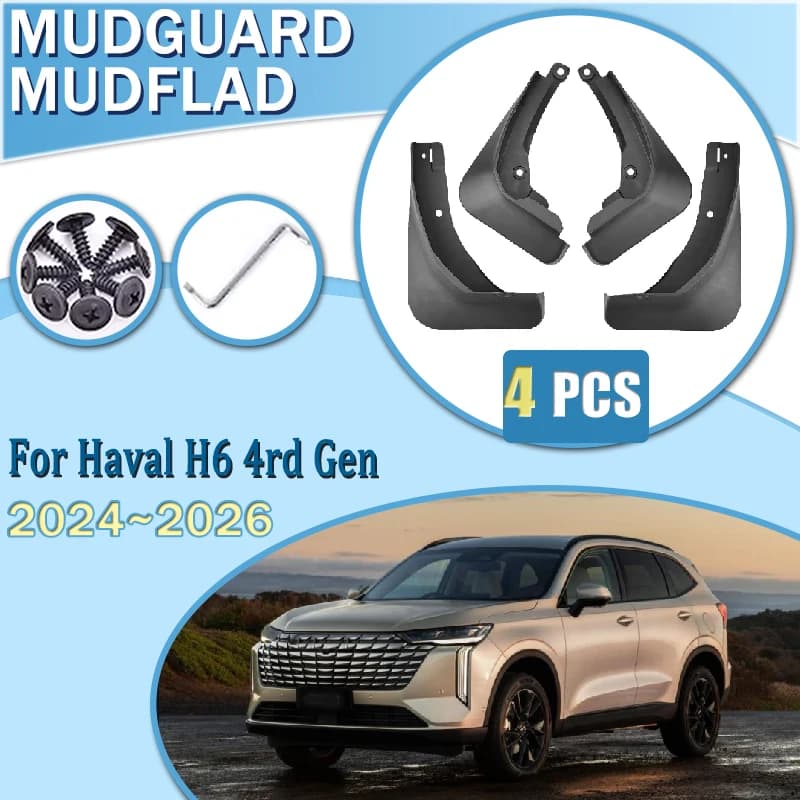 For Haval H6 4rd Gen 2024 2025 2026 Car Mudguards Splash Wheels Protection Mud Guard Flaps MudFlaps Wheel Front Rear Accessories