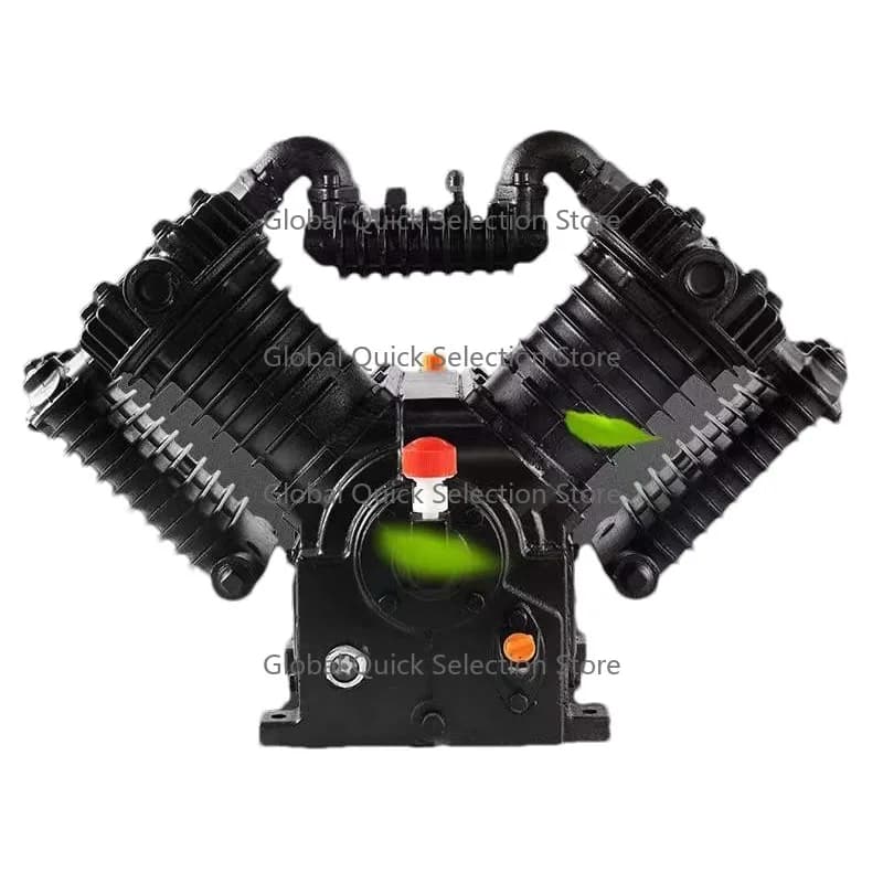 Supplier Best Selling Universal 8bar Double Cylinder Port-able Belt Drive Air Compressor Pump Head