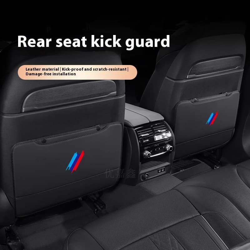 2PCS Car Seat Back Protection Anti-Kick Pad Rear Seat Storage Bag For BMW M Power X1 E84 X3 F25 X5 E53 X6 E71 IX3 I3 320i M4 M3