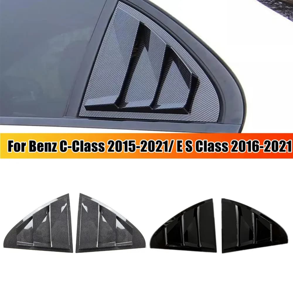 For Benz C-Class W205 2015 2016 2017-2021 ABS Plastic Rear Window Quarter Louver Cover Side Vent Trim Car Adhesive Accessories