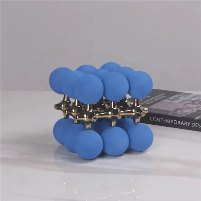 Nordic Blue Beaded Ornament Room House Decoration Craft Gift Accessories Modem Resin Room Decor Table