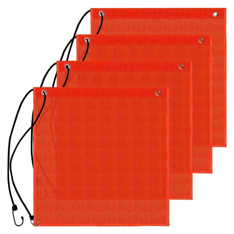 Safety Flag For Trucks Vinyl Coated Mesh Warning Flag 18X18inch Flag With Reinforced, Grommets For Jetski Trailer