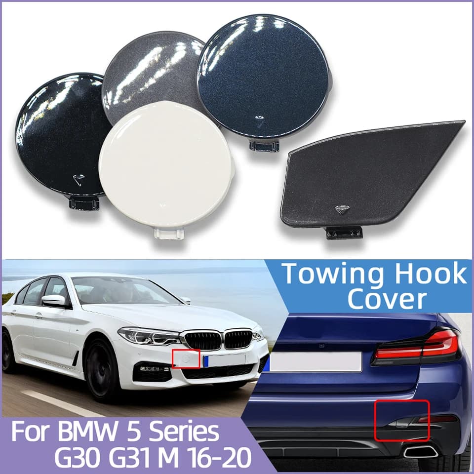 Auto Front Rear Bumper Towing Hook Cap Cover For BMW 5 Series G30 G31 LCI M-Bumper 2016-2024 Hauling Trailer Cover Decoration