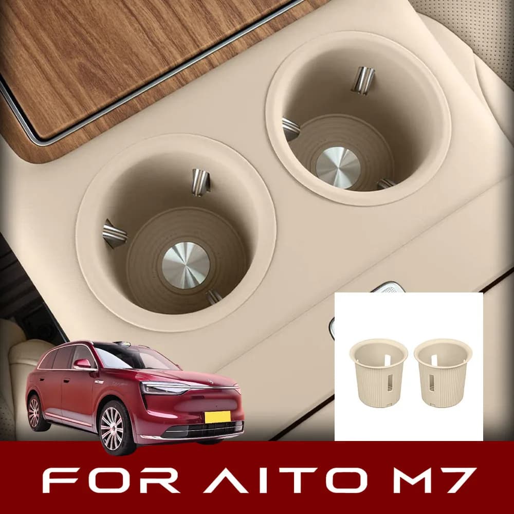2 Pcs Fit For New AITO M7 2026 Special Central Control Cup Cover Automotive Modification Parts Original Car Color Silicone Pad