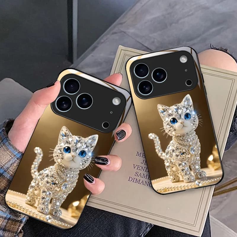 Cute cat pattern phone case is suitable for iPhone 18 Pro/18 Pro Max/17/17E/17 Air/17 Pro/16/15/14/13  Anti-drop protection