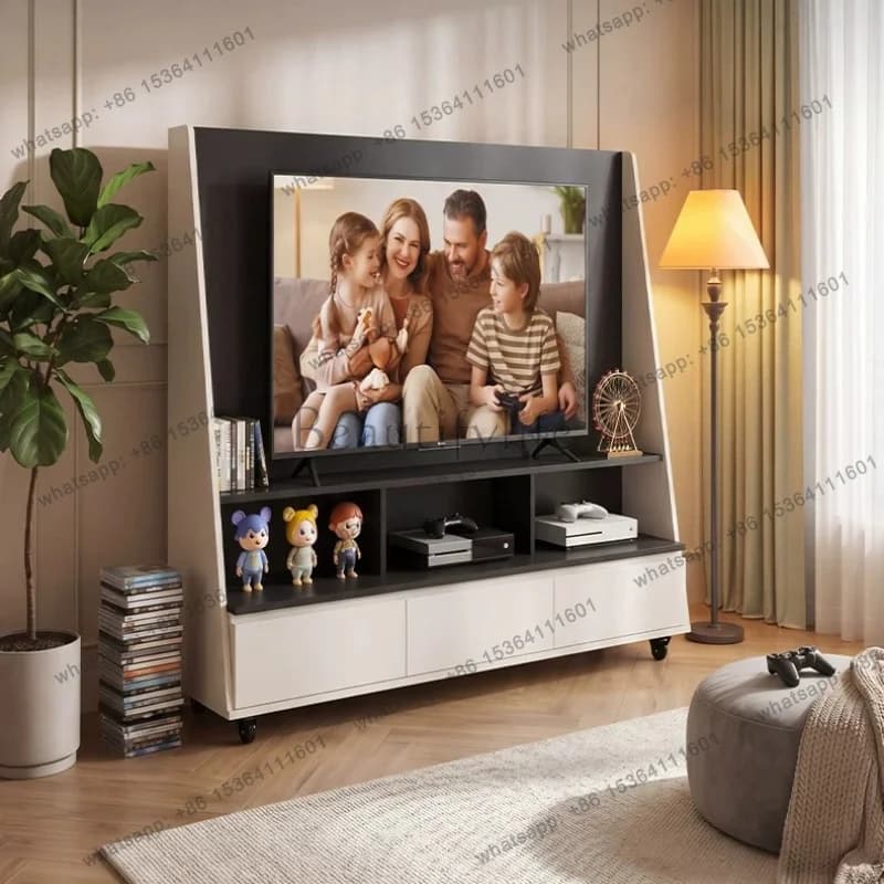 YJ Natural Design Wood Tv Stand Decoration Organizer Bauhaus Entertainment Tv Cabinet Storage Universal Meuble Tele Home Furnitu