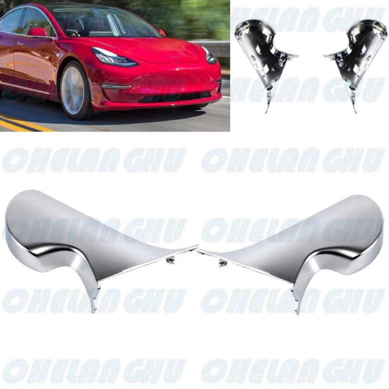 1 Pair chrome reversing mirror bottom shell cover cap car accessories for Tesla Model 3 2017 2018 2019 2020 2021