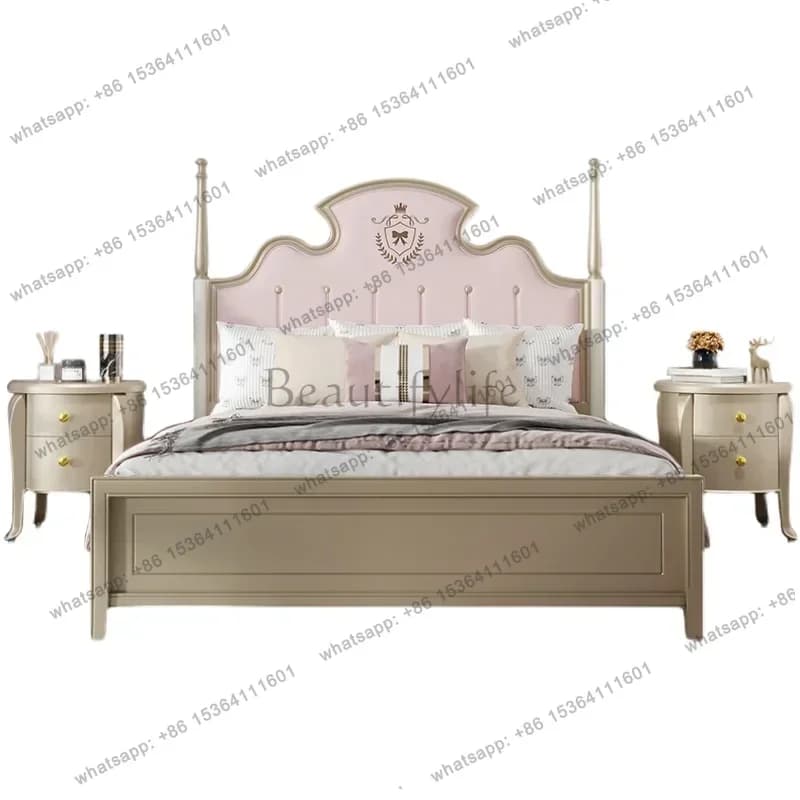 European Loft Massage Bed Wooden Girls Modern Headboards Bed Bedroom Luxury Princess Sleeping Letto Matrimoniale Home Furniture