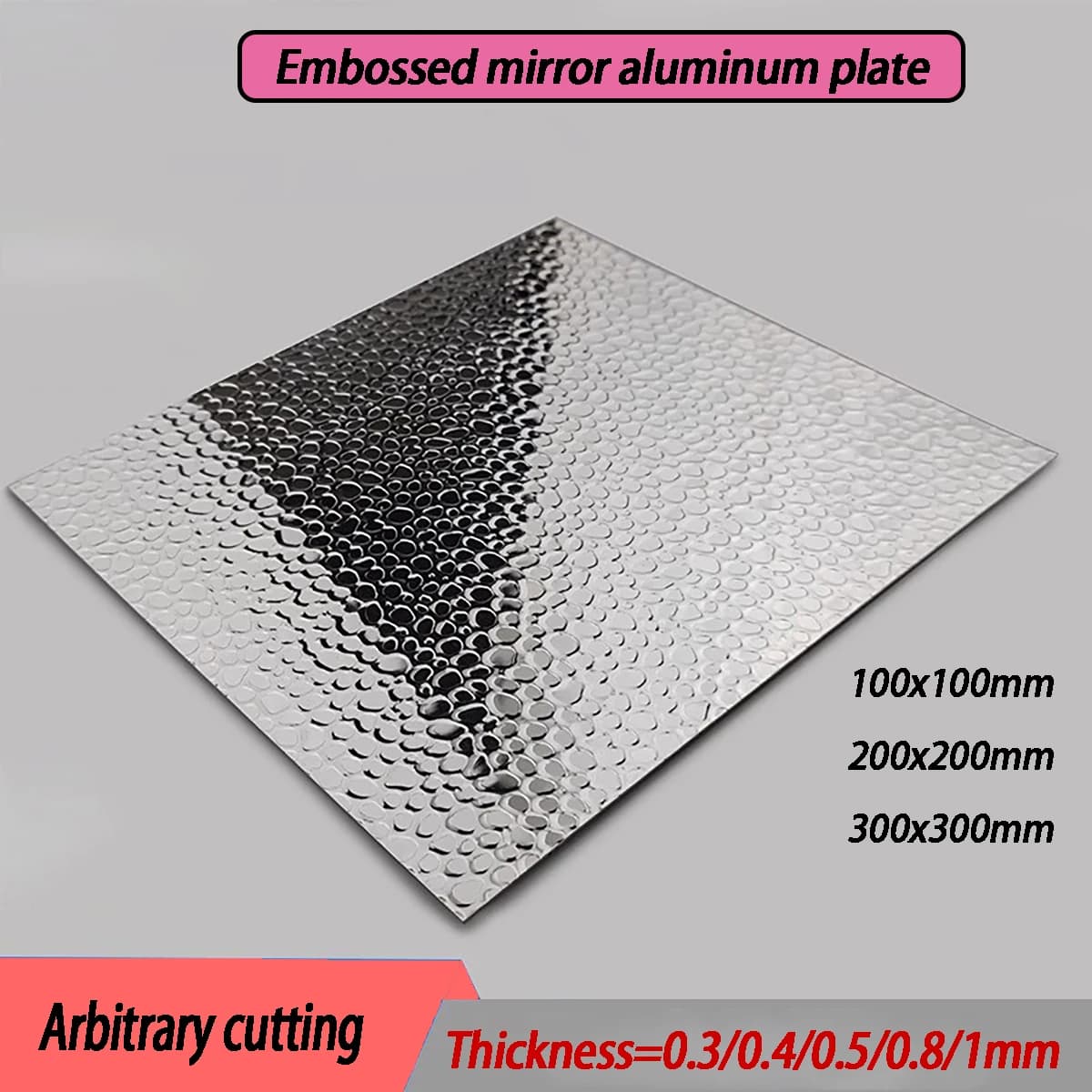 Thickness=0.3-1mm 95% High Reflectivity Mirror Embossed Pattern Aluminum Alloy Plate Lampshade DIY Reflective Aluminum Plate