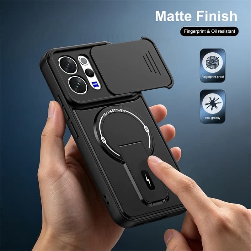 For vivo V70E Lite For Magsafe Magnetic Kickstand Case For Vivo S50 Y31 Y21D Y11D IQOO Z11 Turbo Slide Lens Window Stand Cover