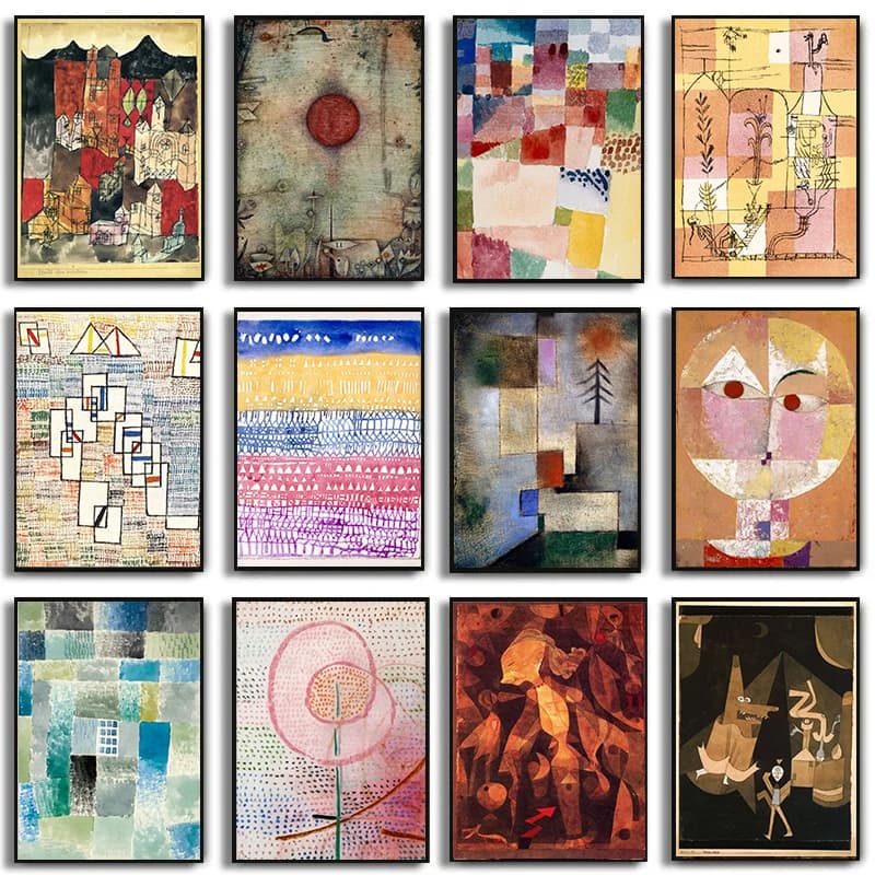 Retro Paul Klee Artworks Old City 1928 House in A Settlemen Landscape Art Posters Canvas Painting Wall Print Pictures Home Decor