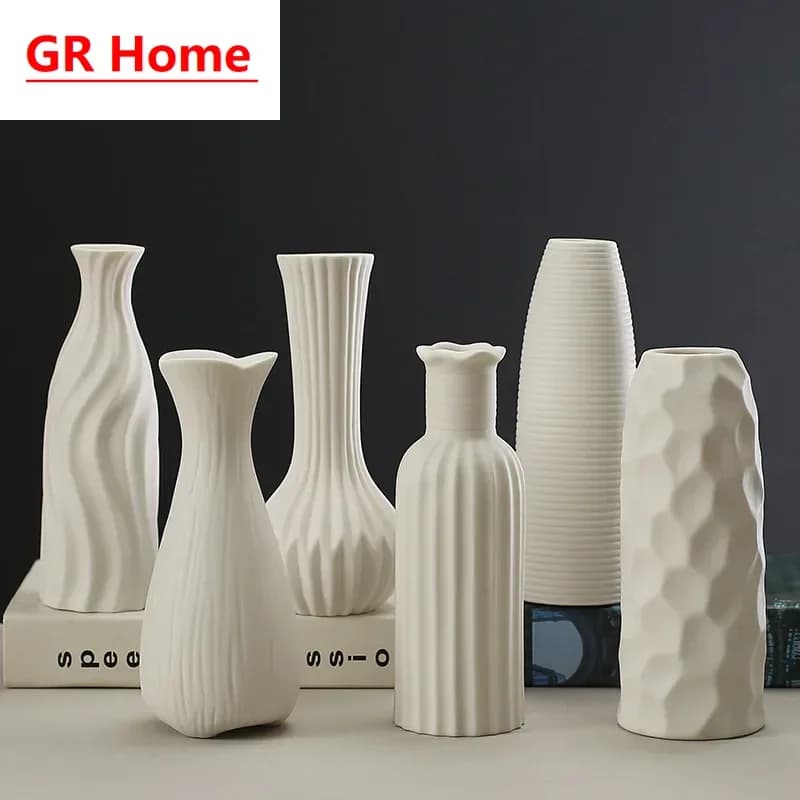High-end plain ceramic vases for home use, customizable attractive indoor decor, artistic ceramic vase ornaments