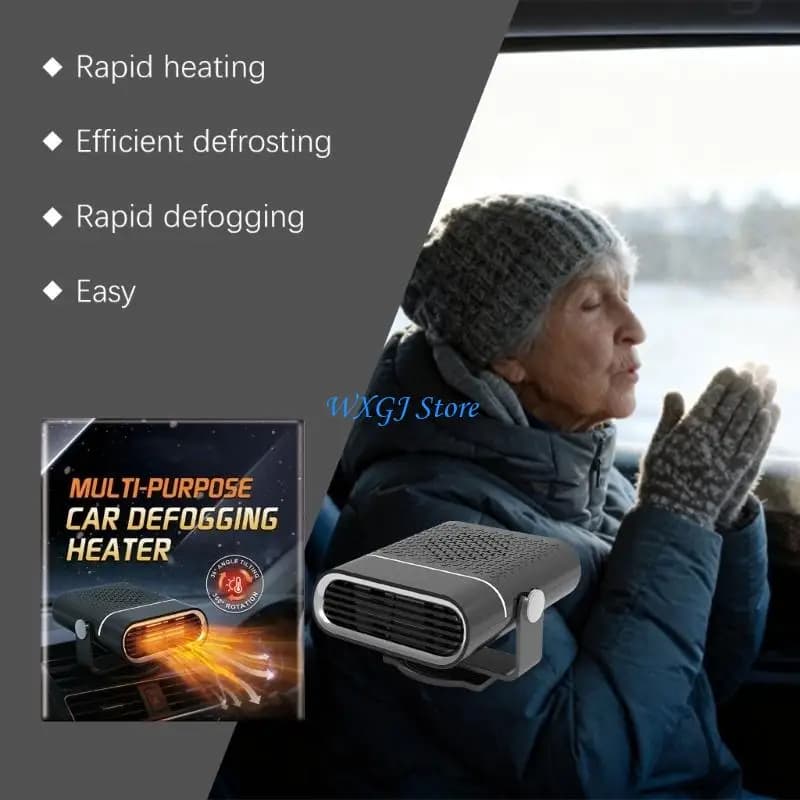 37JE Efficient Portable Heater Defogger Device For Car Delivering Quick Heat And Windshield Clearing To Support Safe Driving.