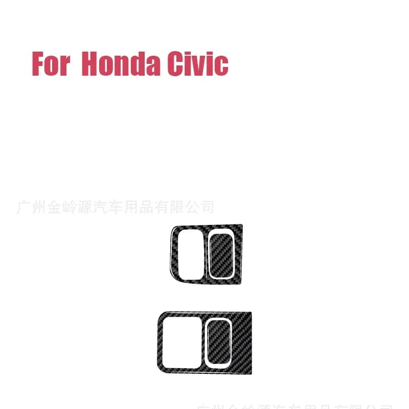 For 02-05 Honda Civic Car Interior Modification Carbon Fiber Steering Wheel Left Decorative Sticker