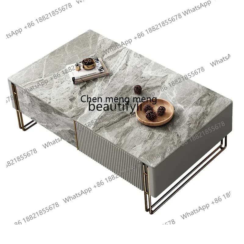 182Q Light luxury rock slab coffee table Italian style modern simple living room designer creative tea table home
