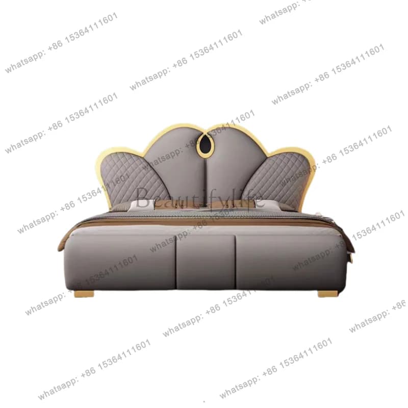 Rustic Design Frame Double Bed Base Cheap Simple Luxury Storage Double Bed Mattress Modern Cama
