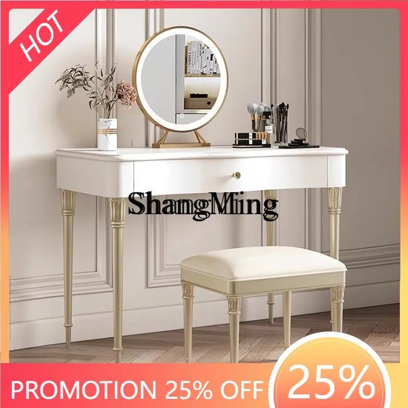 FG good-looking  solid wood dresser bedroom wind small apartment dresser white makeup table stool home furniture set