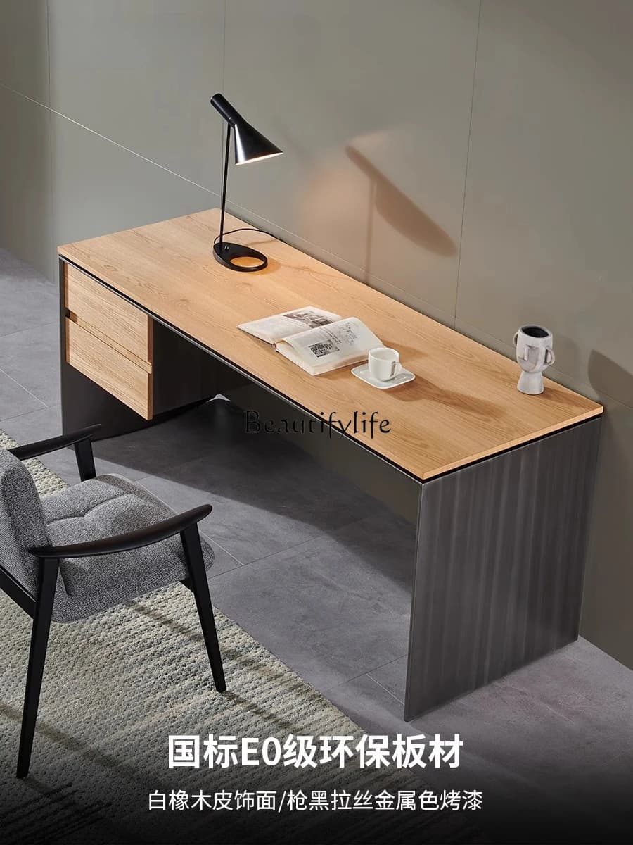 02 Household computer desk Large long desk Italian minimalist